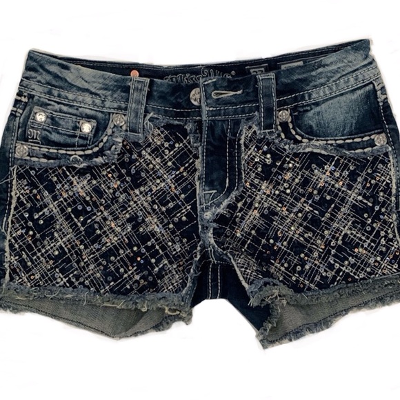 Miss Me Pants - Miss Me Y2K Bling Jean Shorts